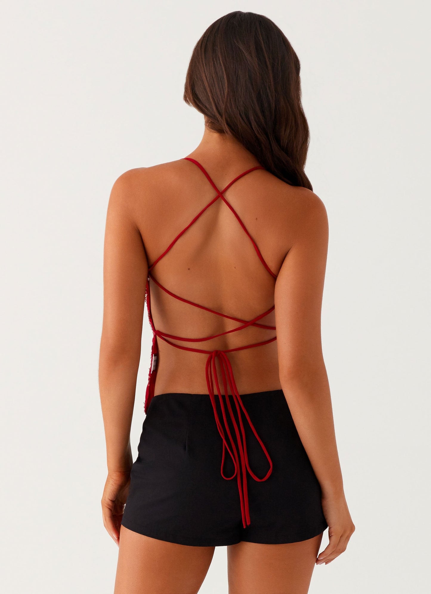 Top rouge sequin